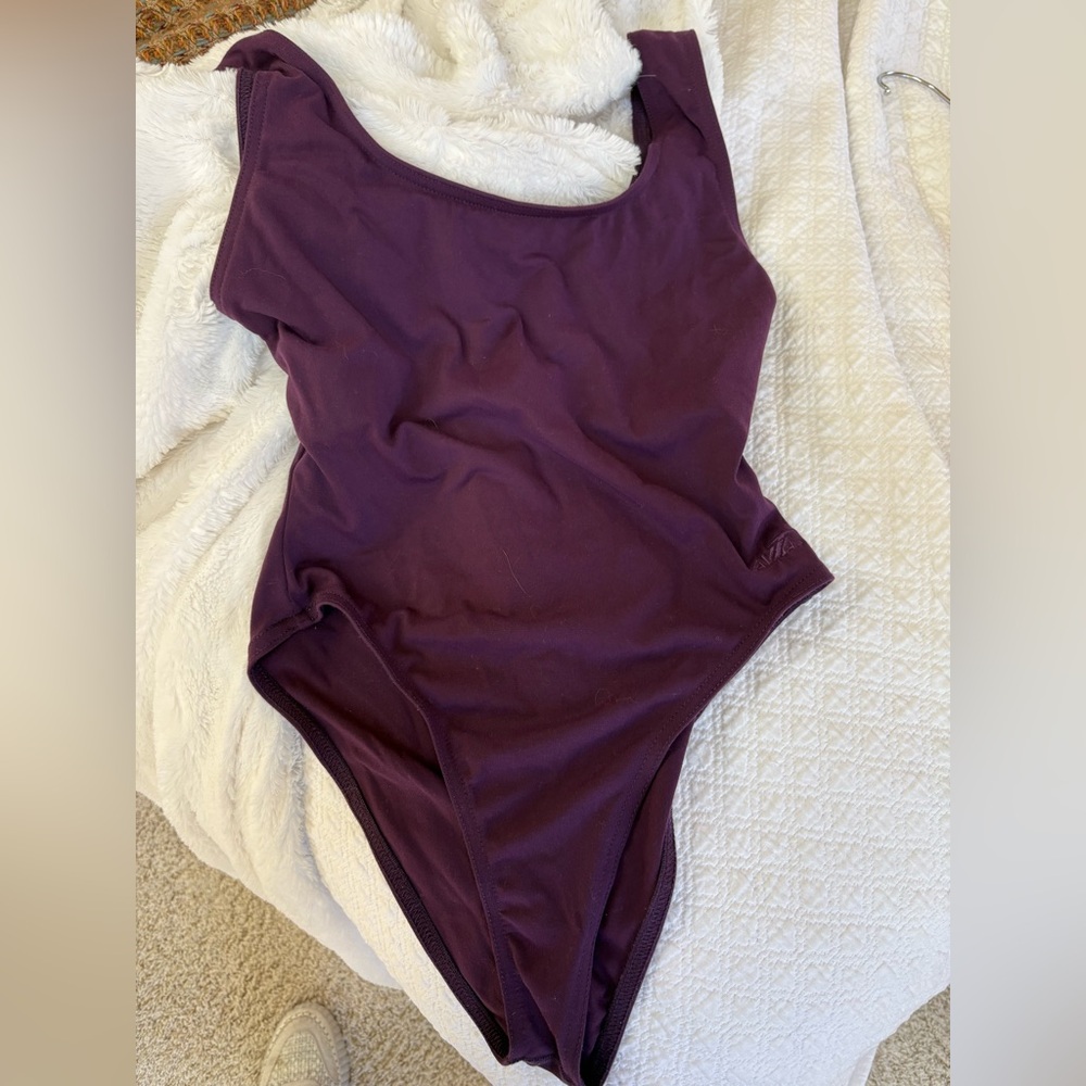 Vintage Cotton Lycra leotard bodysuit 💜French CUT Purple Size Large